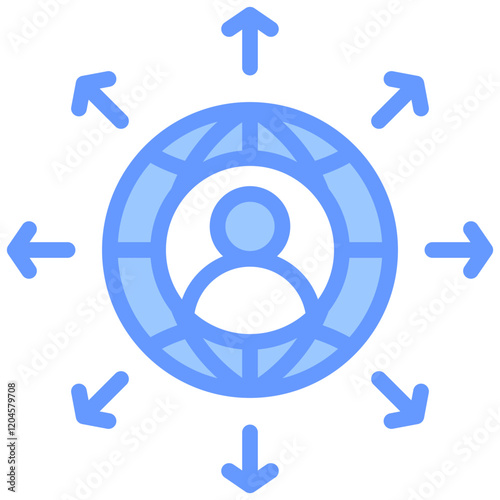 Outsourcing Blue Icon