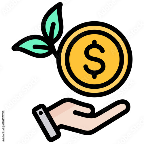 Business Investment Outline Color Icon