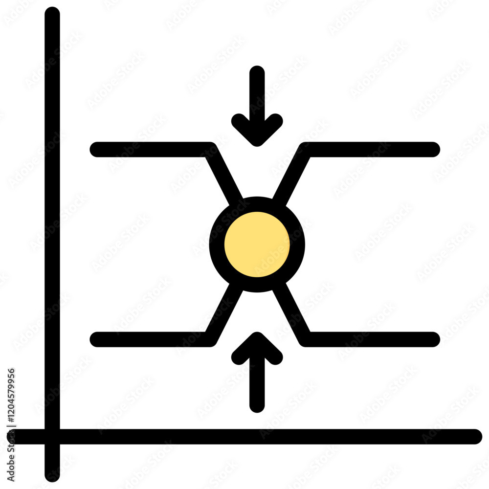 Break Even Point Outline Color Icon Break Even Point Outline Color Icon