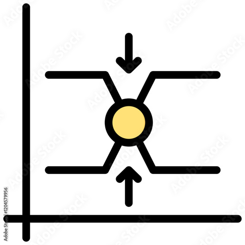 Break Even Point Outline Color Icon