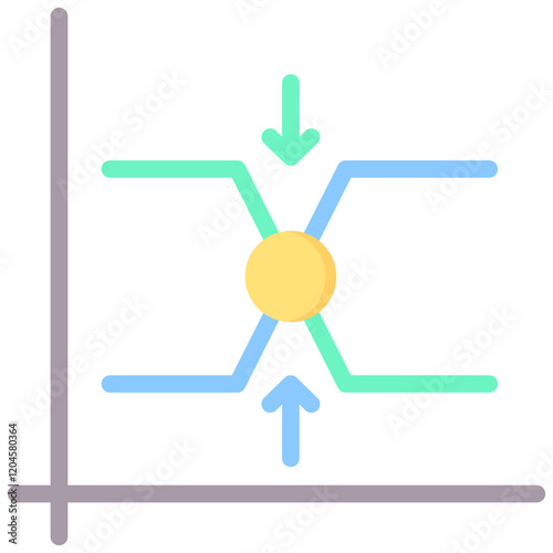 Break Even Point Flat Icon