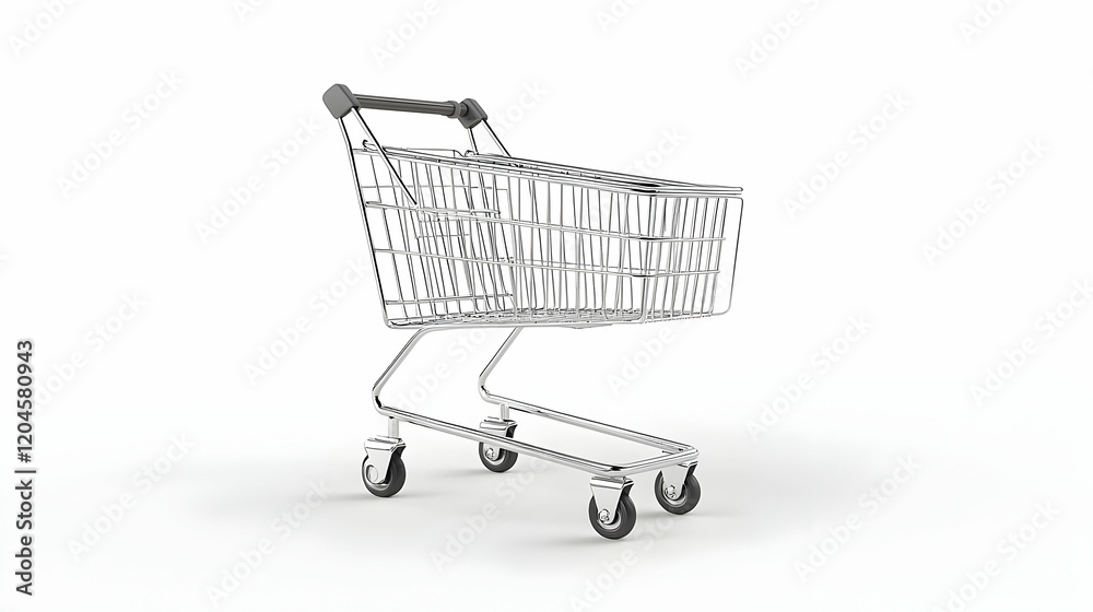 Empty shopping cart, studio shot, white background, online shopping. Empty shopping cart, studio shot, white background, online shopping.