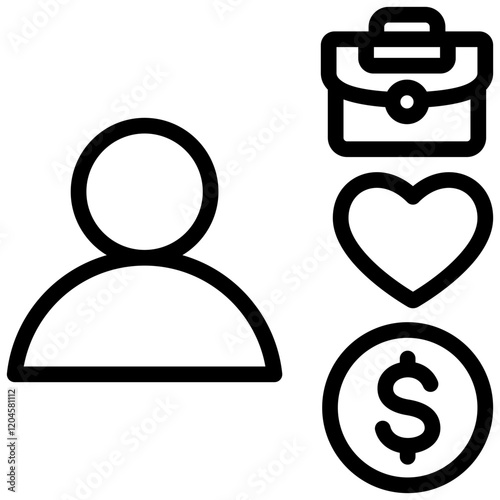 Consumer Behavior Outline Icon