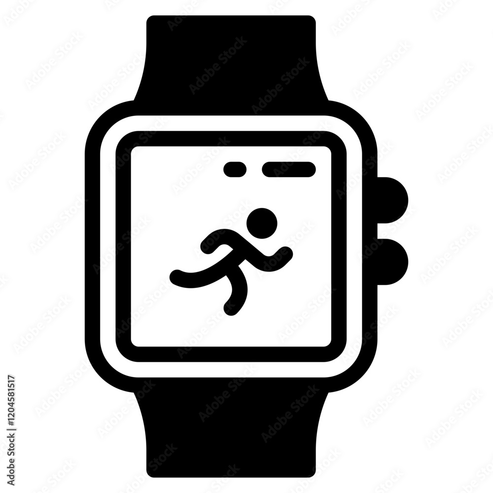 Stylish Fitness Tracker Smartwatch Icon Stylish Fitness Tracker Smartwatch Icon