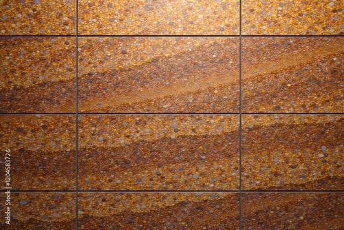 Textured wall tiles with earthy tones, creating a visually appealing design.