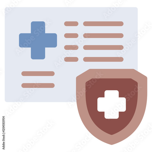 Health Insurance Card with Security Shield Icon