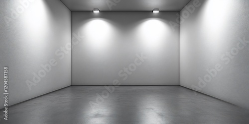 Obraz na płótnie Empty room, spotlights, concrete floor, gallery, presentation w salonie