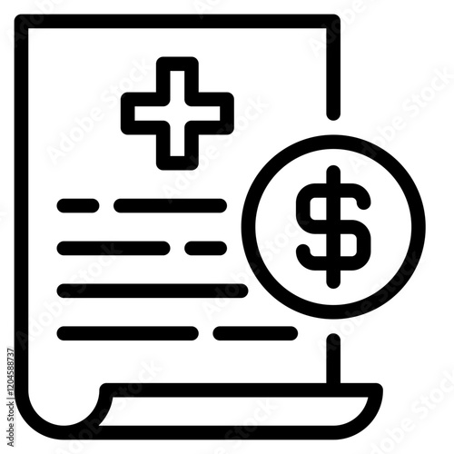 Medical Invoice with Dollar Sign Icon