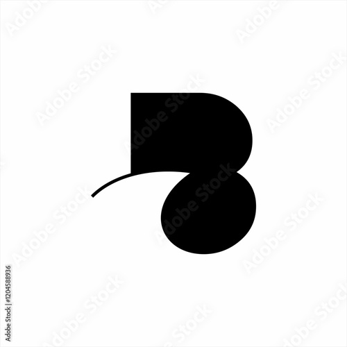 Letter B logo design with wave concept.