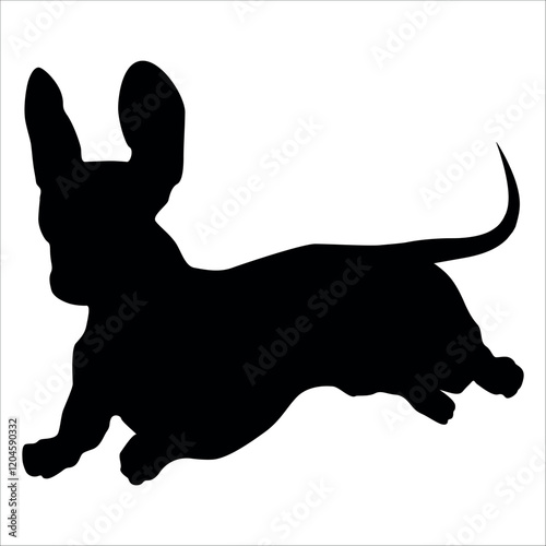 Black Animal Dog Silhouettes Vector illustration