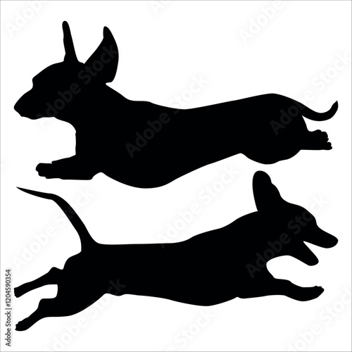 Black Animal Dog Silhouettes Vector illustration
