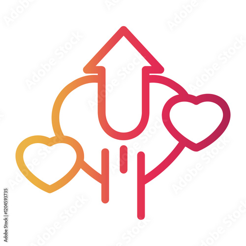 increasing Line Gradient Icon