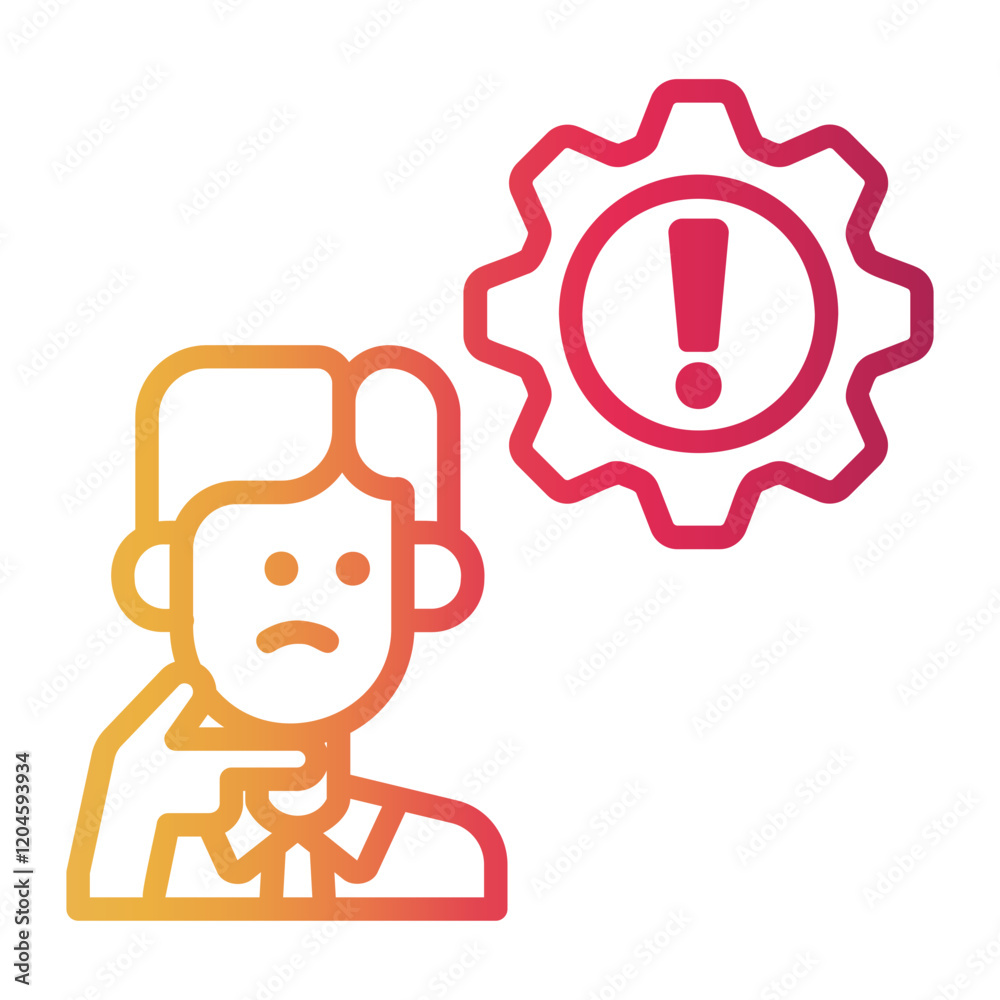 concentration Line Gradient Icon concentration Line Gradient Icon