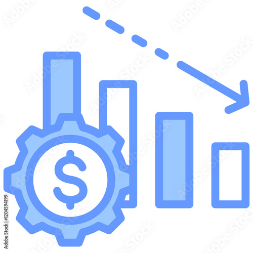 Depreciation Blue Icon