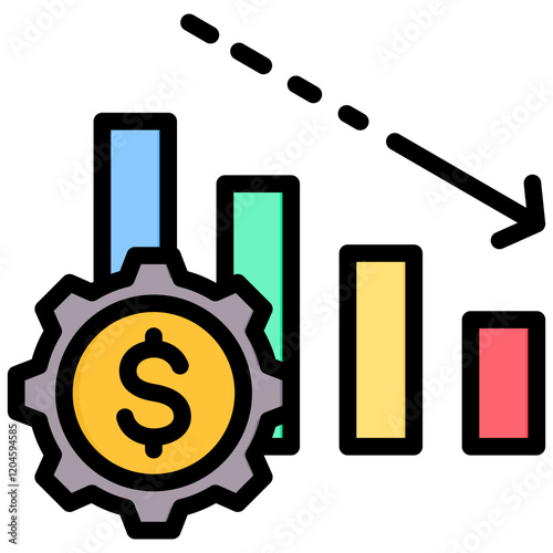 Depreciation Outline Color Icon