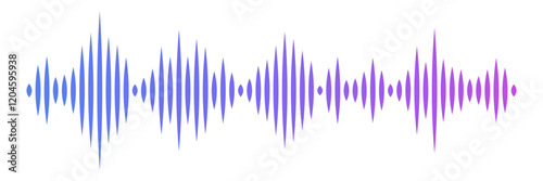 Soundwave symbol. Abstract soundwave gradient visualization design