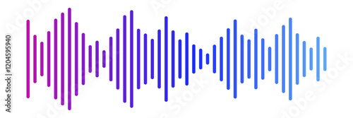 Rhythm symbol. Colorful gradient audio waveform pattern.
