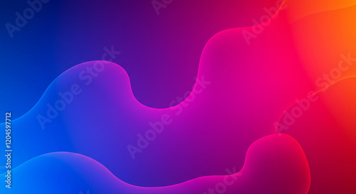 Abstract Vibrant Gradient Background Blue Purple Pink and Orange Fluid Wave Design