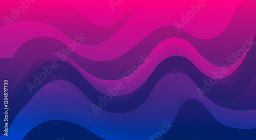 Abstract Purple and Blue Wave Background Design Gradient Color Modern Dynamic Curves