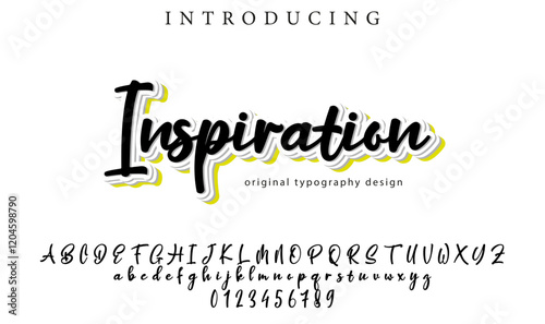 Inspiration Font Stylish brush painted an uppercase vector letters, alphabet, typeface
