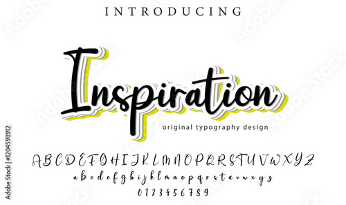 Inspiration Font Stylish brush painted an uppercase vector letters, alphabet, typeface