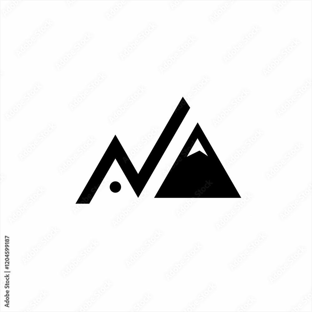 Obraz premium Mountain icon logo design with letter AZ or ZA concept.
