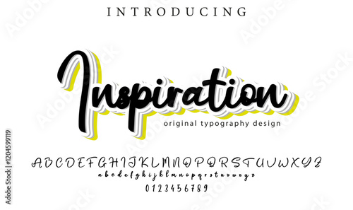 Inspiration Font Stylish brush painted an uppercase vector letters, alphabet, typeface