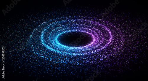 Abstract Cosmic Nebula Swirl Glowing Particles Blue Purple Galaxy Design
