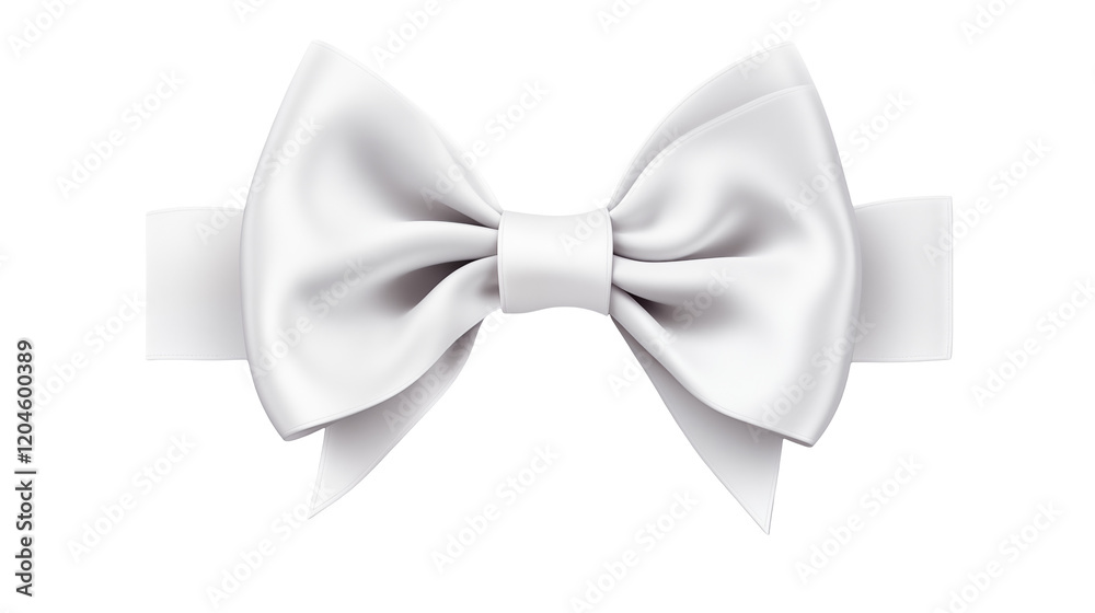 Naklejka premium Elegant White Satin Bow Perfect for Gift Wrapping Festive Decorations and Wedding Invitations