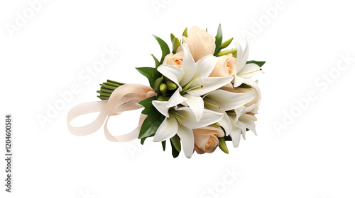 Elegant Wedding Bouquet of Lilies and Roses Bridal Flowers Floral Arrangement Wedding Decor Romantic Flowers
