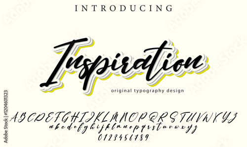 Inspiration Font Stylish brush painted an uppercase vector letters, alphabet, typeface