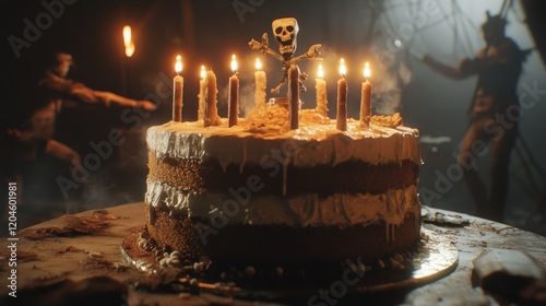 birthday cake with candles