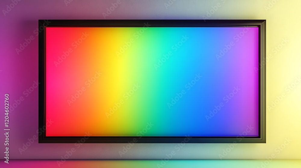 Fototapeta premium A framed vibrant rainbow gradient artwork