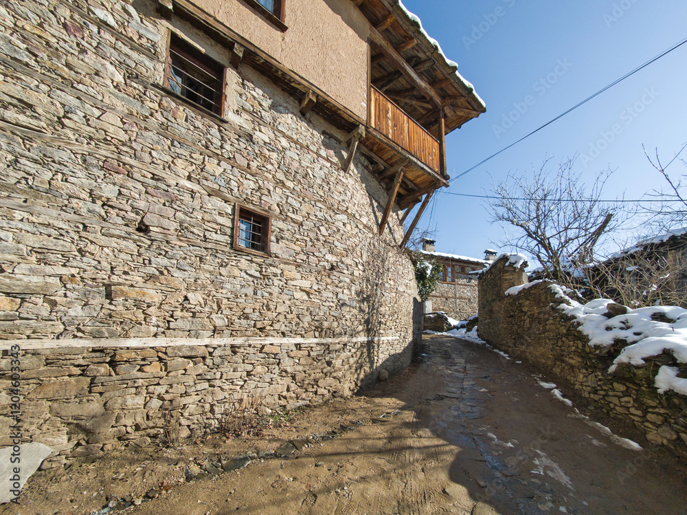 Winter view of Village of Leshten, Bulgaria Winter view of Village of Leshten, Bulgaria