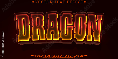 Dragon editable text effect, editable fantasy and fire text style