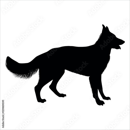Black Animal Dog Silhouettes Vector illustration