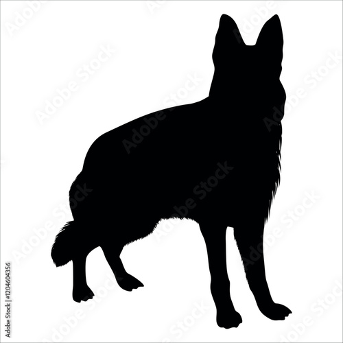 Black Animal Dog Silhouettes Vector illustration