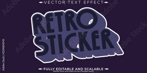 Retro sticker text effect, editable 70s and 80s text style