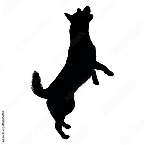 Black Animal Dog Silhouettes Vector illustration
