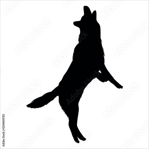 Black Animal Dog Silhouettes Vector illustration