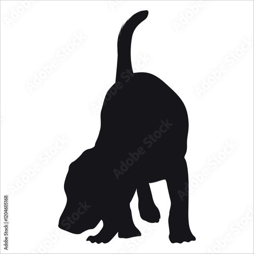Black Animal Dog Silhouettes Vector illustration
