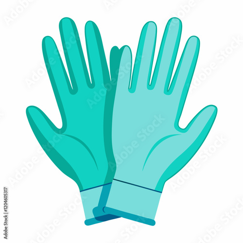 Colorful Graphic of a hand in glove - Vector Illustration
