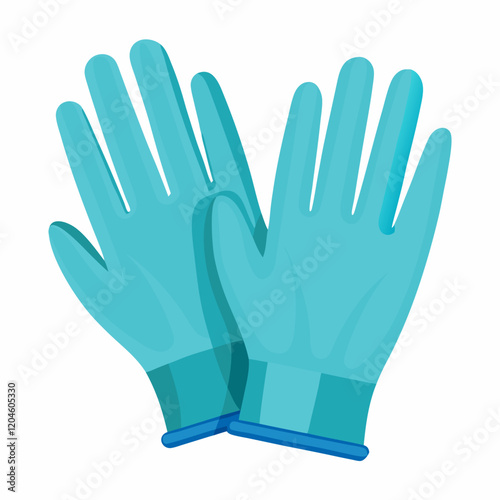 Colorful Graphic of a hand in glove - Vector Illustration