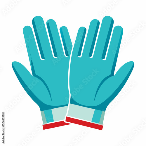 Colorful Graphic of a hand in glove - Vector Illustration