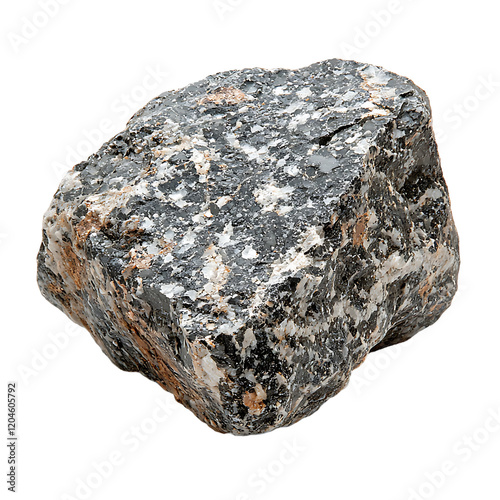 A piece granite igneous rock, isolated on a white background.