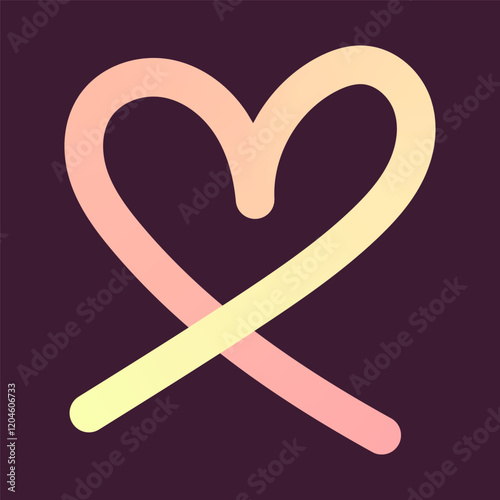Gradient heart illustrations. Modern ribbon shapes, intertwined loops, smooth curves. Perfect for Valentine's Day. Minimalist design, abstract romantic theme. Vector