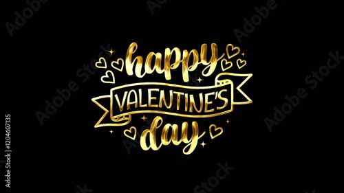 Wallpaper Mural Happy valentines day text animation with transparent background. Animated text in gold color. Suitable for valentines day celebration or greeting card. Romantic valentine's day  Torontodigital.ca