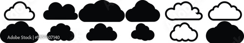 Cloud silhouette set vector design big pack of sky illustration and icon