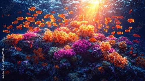 Wallpaper Mural Vibrant Underwater Coral Reef Paradise: A Symphony of Colors and Life Torontodigital.ca