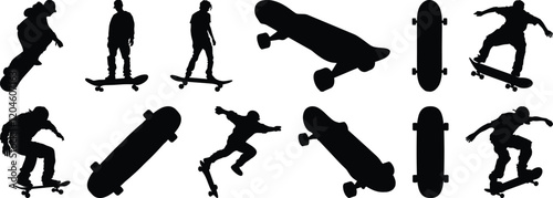 Skater silhouette set vector design big pack of urban illustration and icon